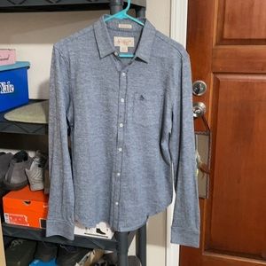 Penguin Heathered Blue Button Up Shirt